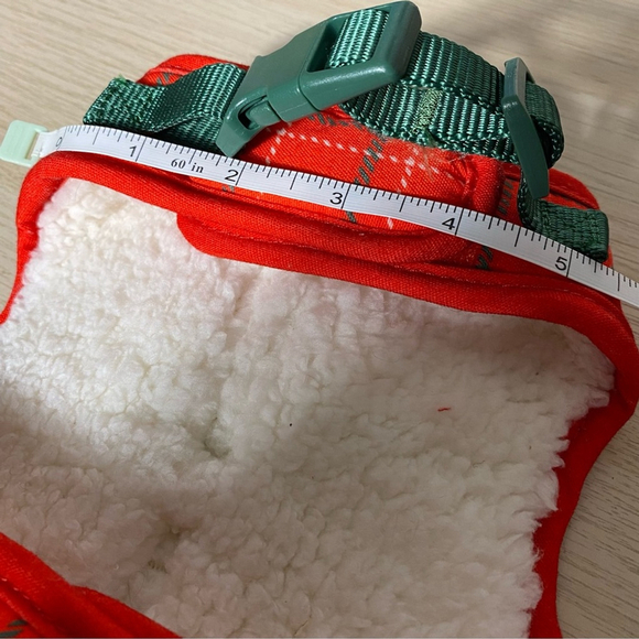 Small Red Plaid Bow Tie Dog Harness - Picture 5 of 6